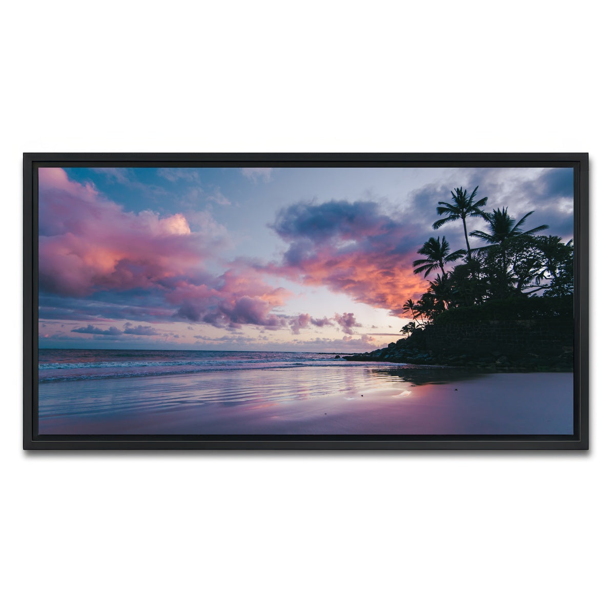 AUTO-MOCKUP WHITE | Maui at Dusk | 1 Piece | Black Framed Canvas | group=2x1