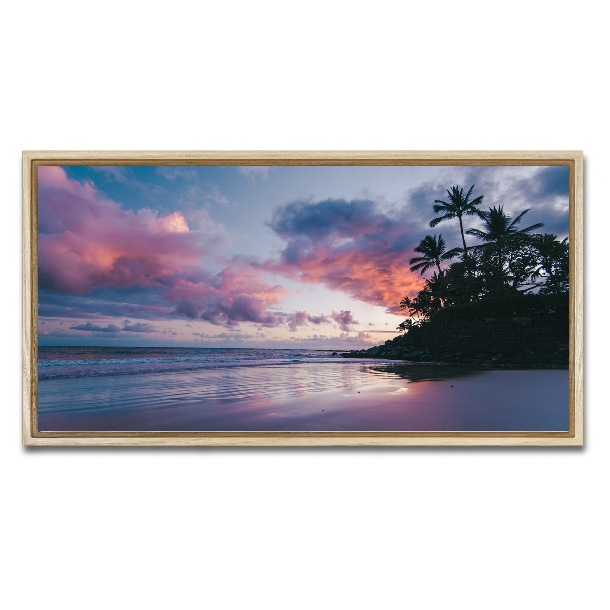 AUTO-MOCKUP WHITE | Maui at Dusk | 1 Piece | Natural Framed Canvas | group=2x1