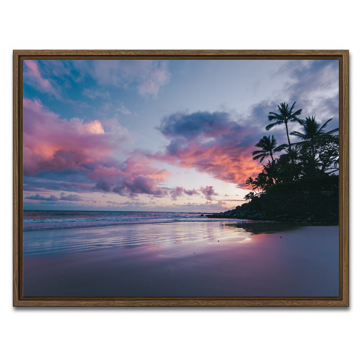AUTO-MOCKUP WHITE | Maui at Dusk | 1 Piece | Walnut Framed Canvas | group=4x3