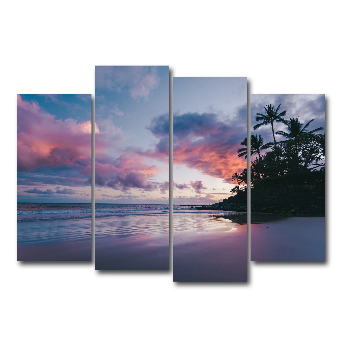 AUTO-MOCKUP WHITE | Maui at Dusk | 4 Piece | Gallery Wrap Canvas | group=4_normal