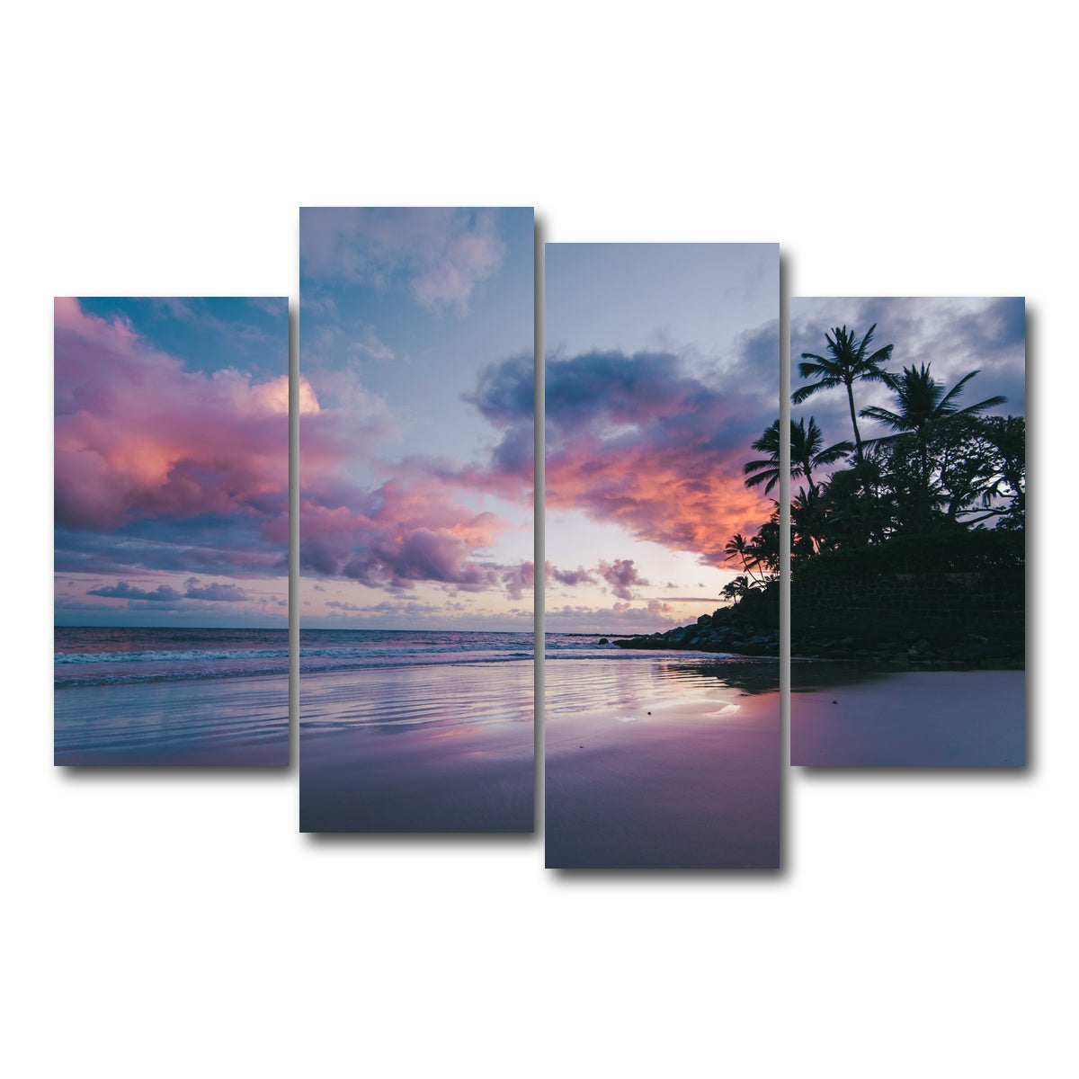 AUTO-MOCKUP WHITE | Maui at Dusk | 4 Piece | Gallery Wrap Canvas | group=4_short