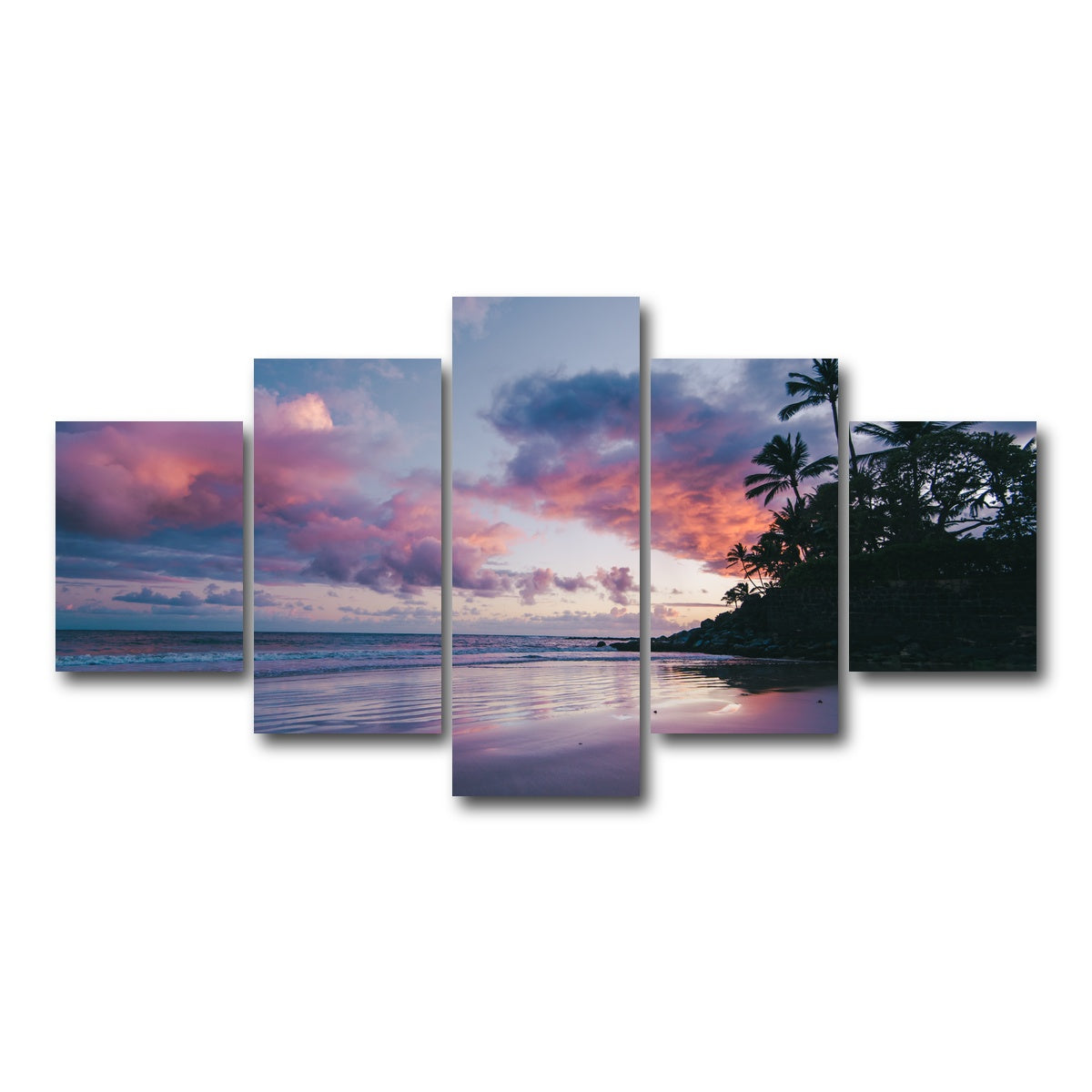 AUTO-MOCKUP WHITE | Maui at Dusk | 5 Piece | Gallery Wrap Canvas | group=5_short