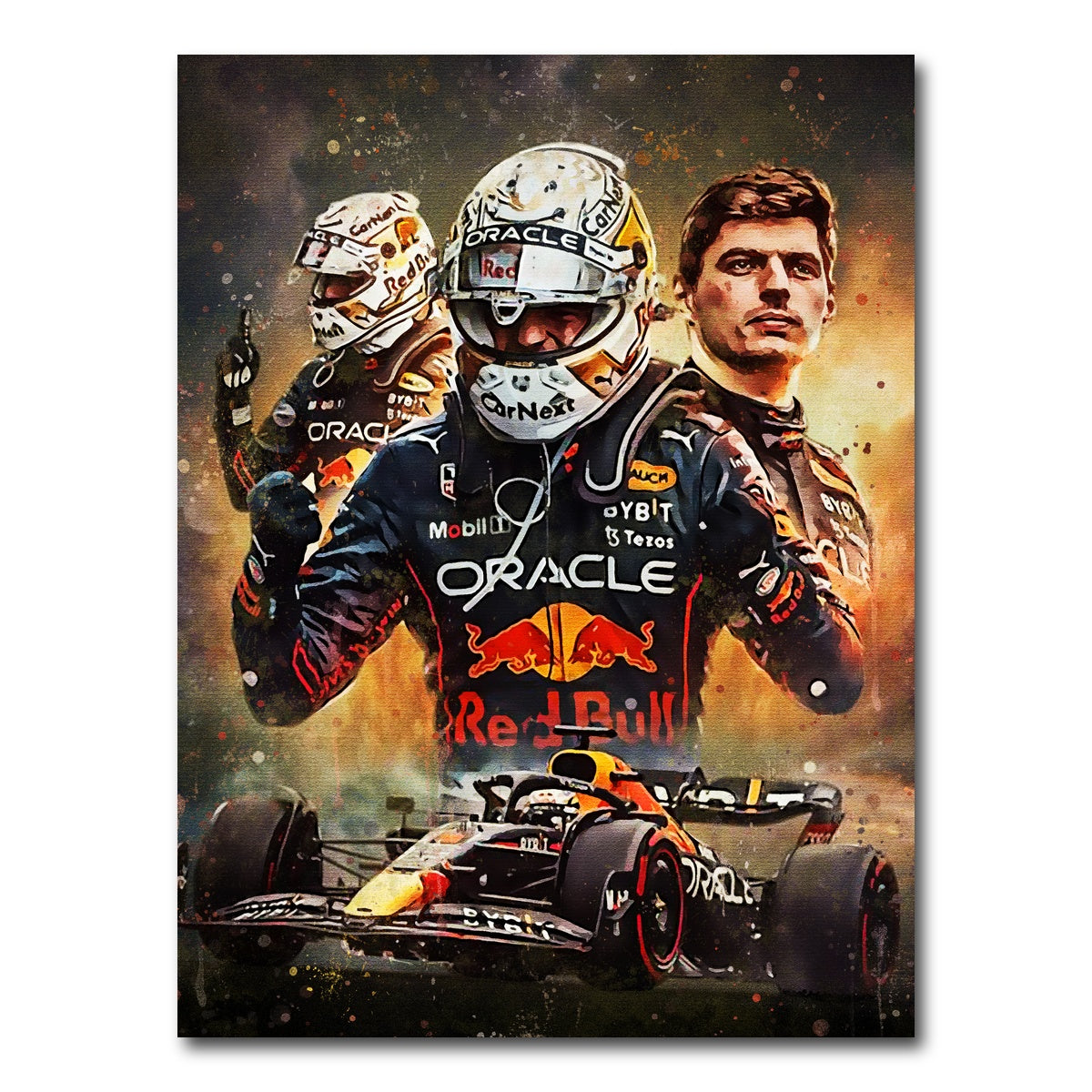 AUTO-MOCKUP WHITE | Max Verstappen F1 | 1 Piece | Gallery Wrap Canvas | group=3x4