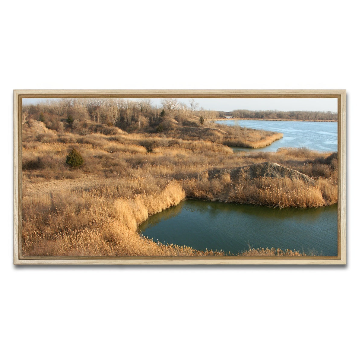 AUTO-MOCKUP WHITE | Mazonia Braidwood State Fish and Wildlife Area | 1 Piece | Natural Framed Canvas | group=2x1