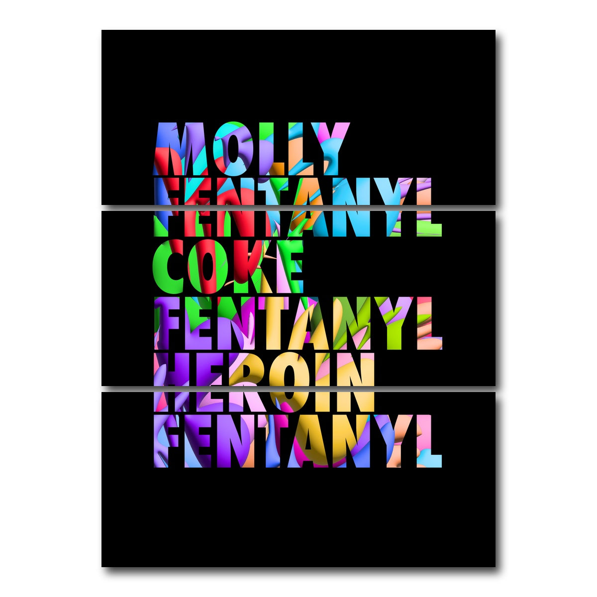 AUTO-MOCKUP WHITE | Mdern Drugs | 3 Piece | Gallery Wrap Canvas | group=8x18_stacked