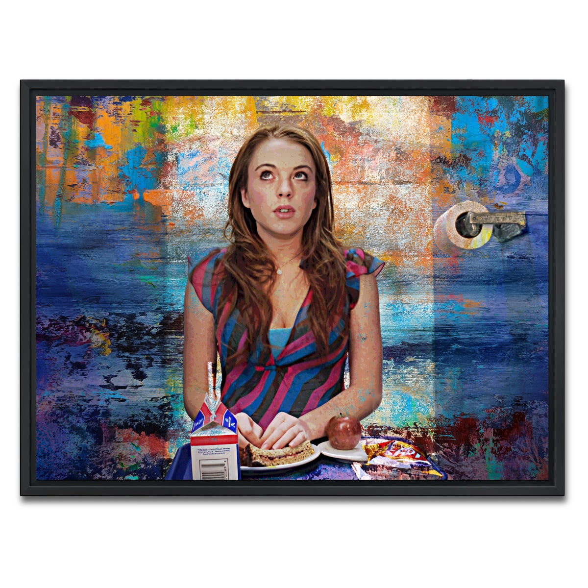 AUTO-MOCKUP WHITE | Mean Girls Bathroom Lunch | 1 Piece | Black Framed Canvas | group=4x3