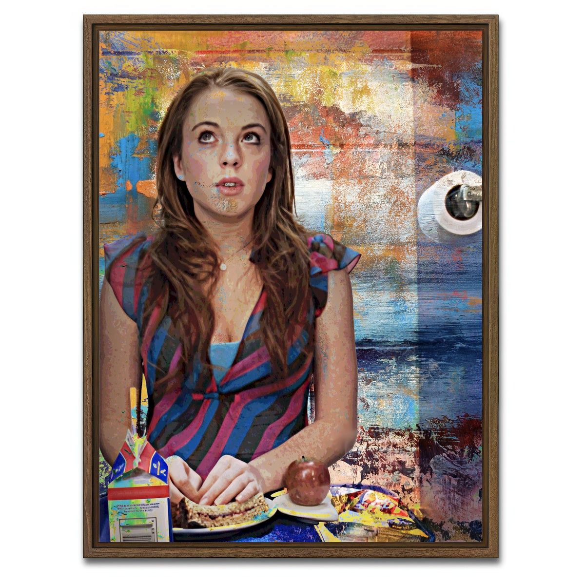 AUTO-MOCKUP WHITE | Mean Girls Bathroom | 1 Piece | Walnut Framed Canvas | group=3x4