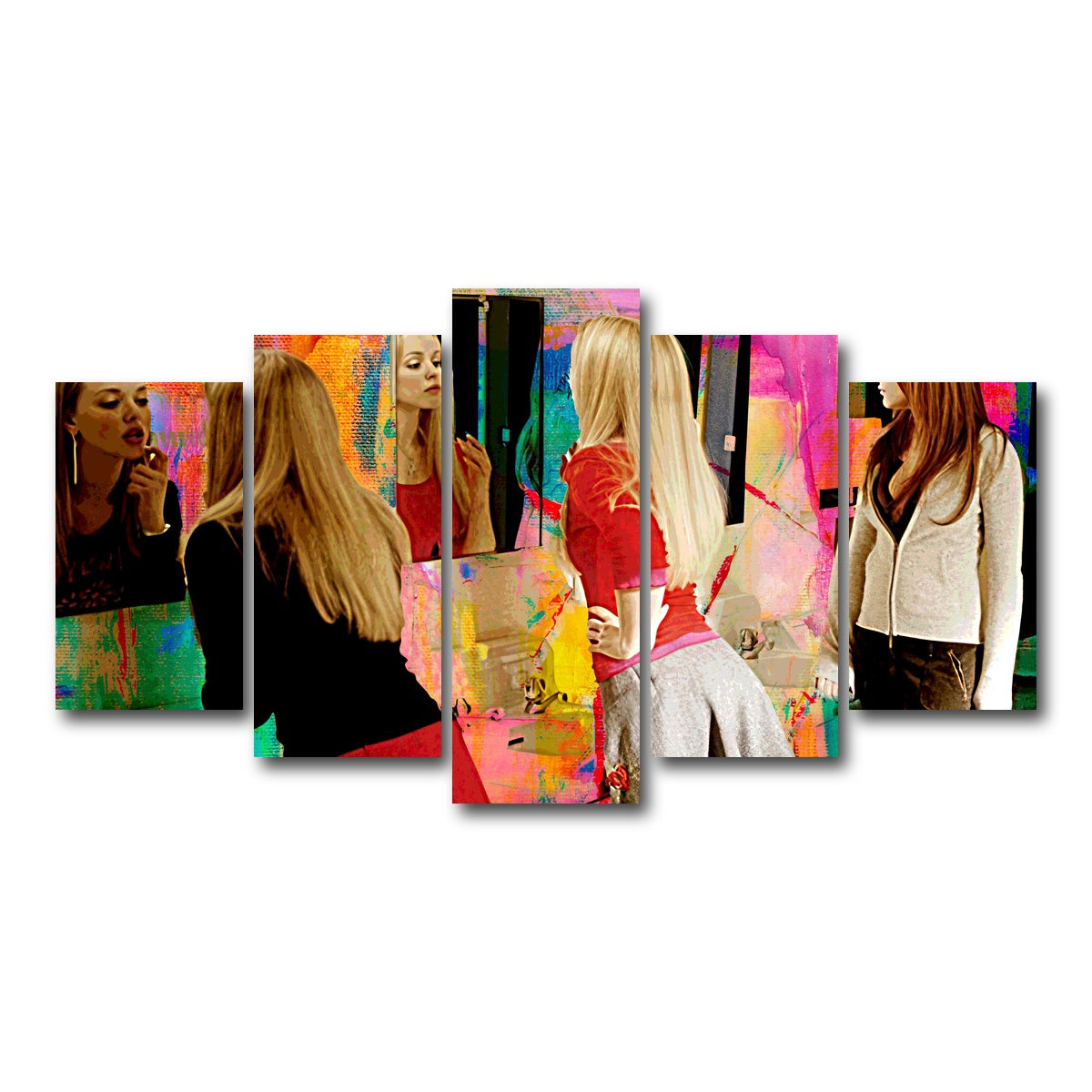 AUTO-MOCKUP WHITE | Mean Girls Lipstick | 5 Piece | Gallery Wrap Canvas | group=5_normal