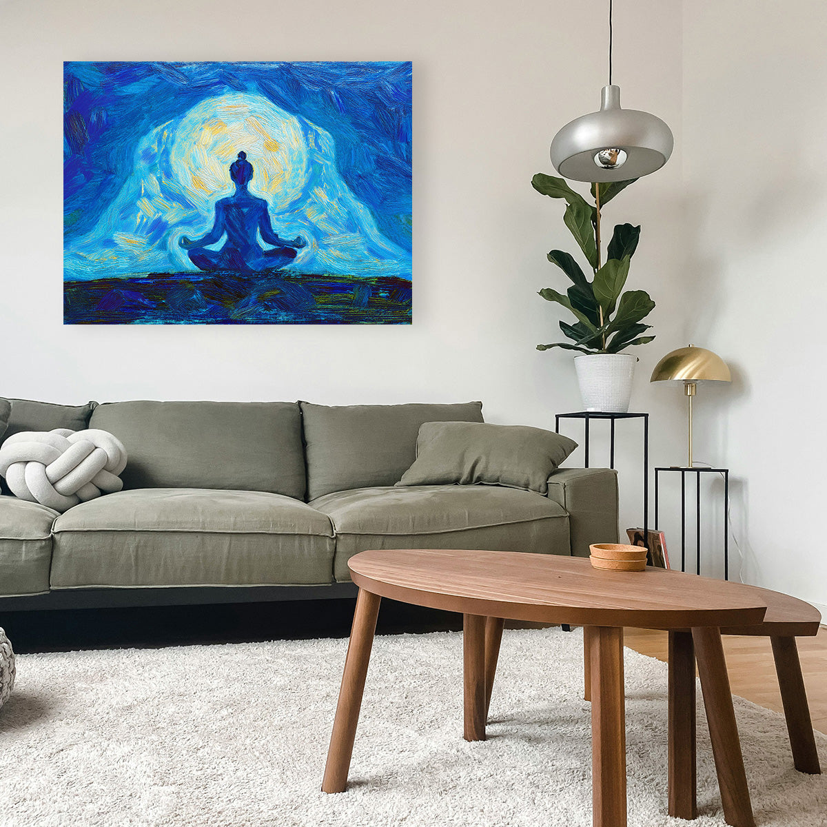 Meditating Silhouette Wall Art