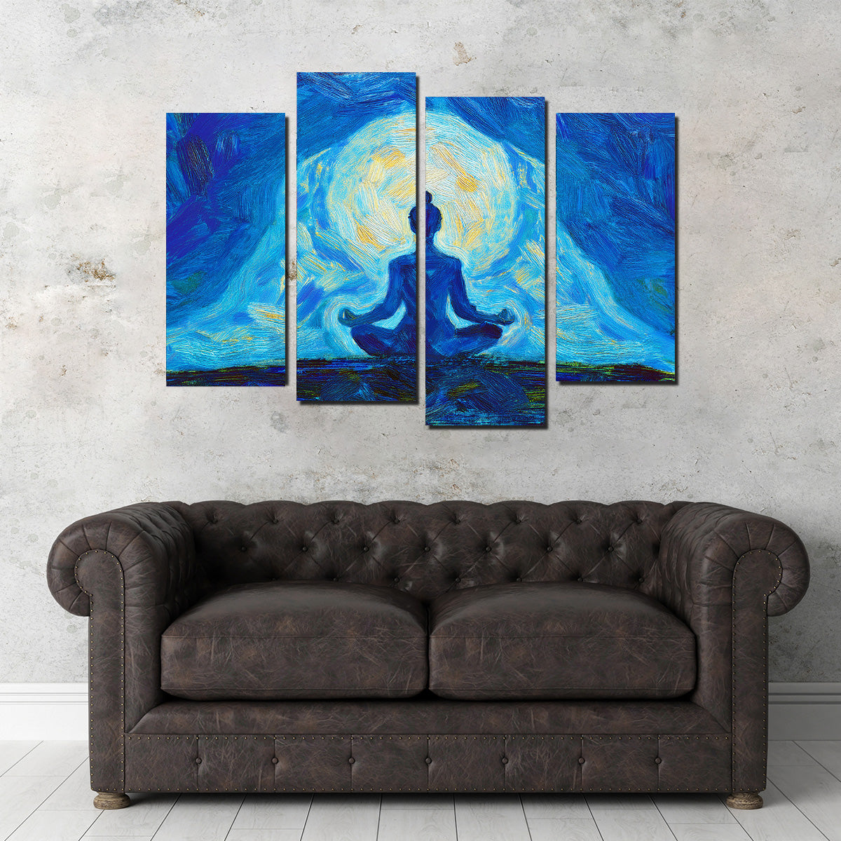 Meditating Silhouette Wall Art