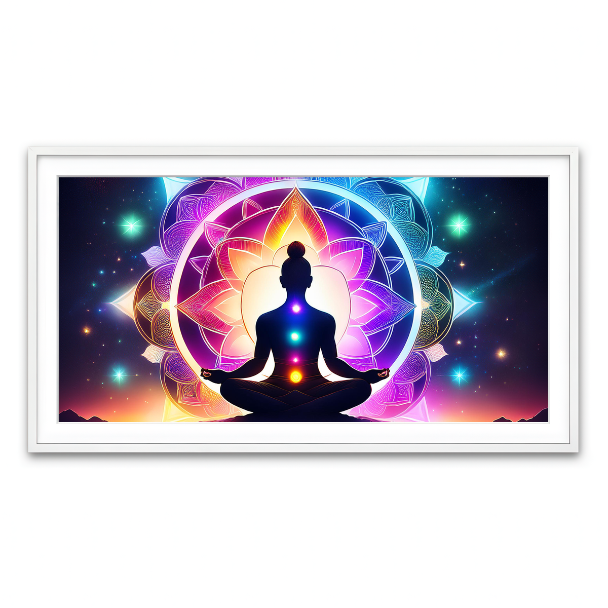 Framed Print 2x1 White