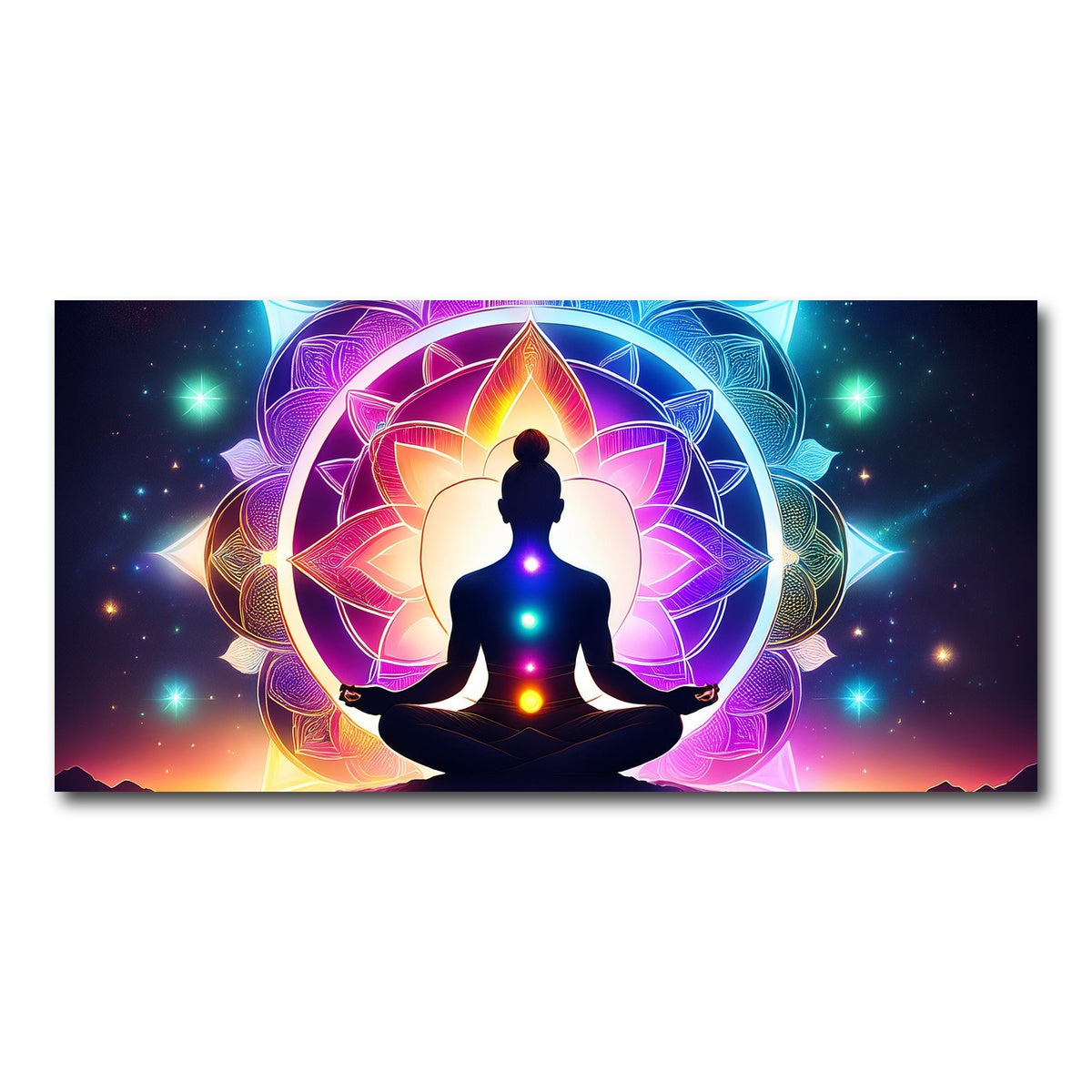 AUTO-MOCKUP WHITE | Meditating Chakras | 1 Piece | Gallery Wrap Canvas | group=2x1