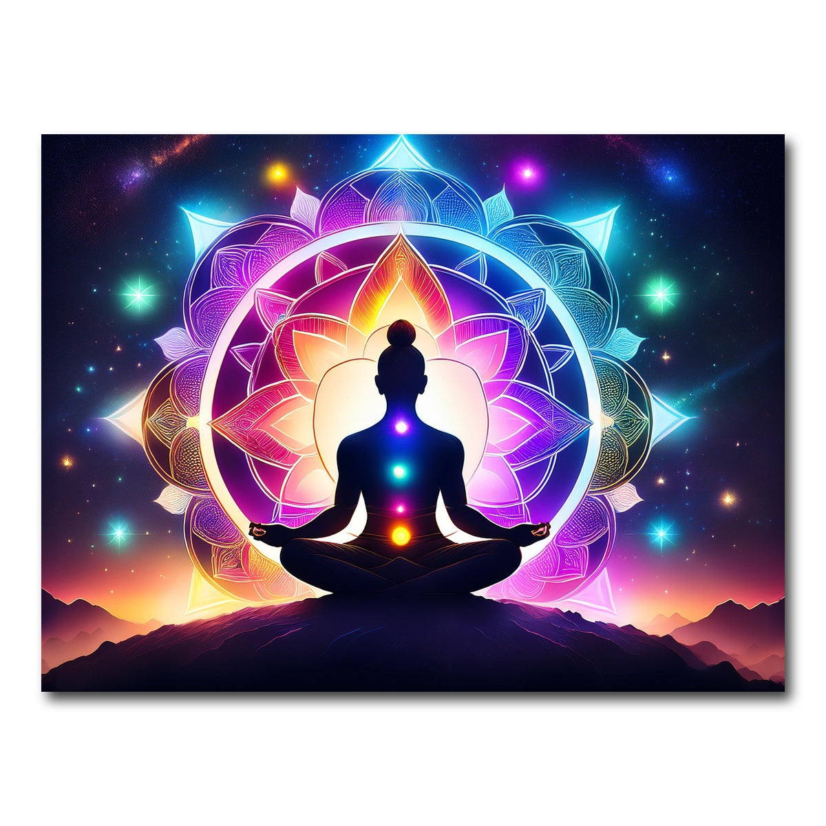 AUTO-MOCKUP WHITE | Meditating Chakras | 1 Piece | Gallery Wrap Canvas | group=4x3