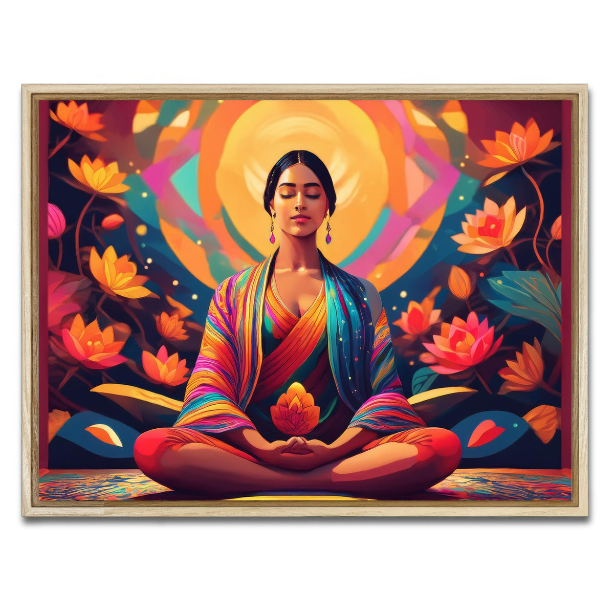 AUTO-MOCKUP WHITE | Meditating Mind | 1 Piece | Natural Framed Canvas | group=4x3