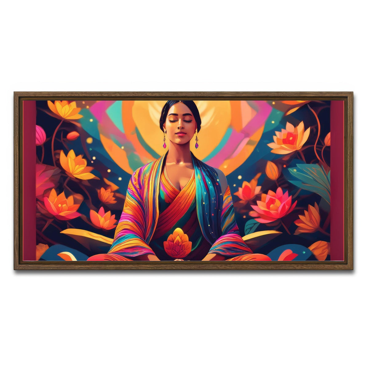 AUTO-MOCKUP WHITE | Meditating Mind | 1 Piece | Walnut Framed Canvas | group=2x1