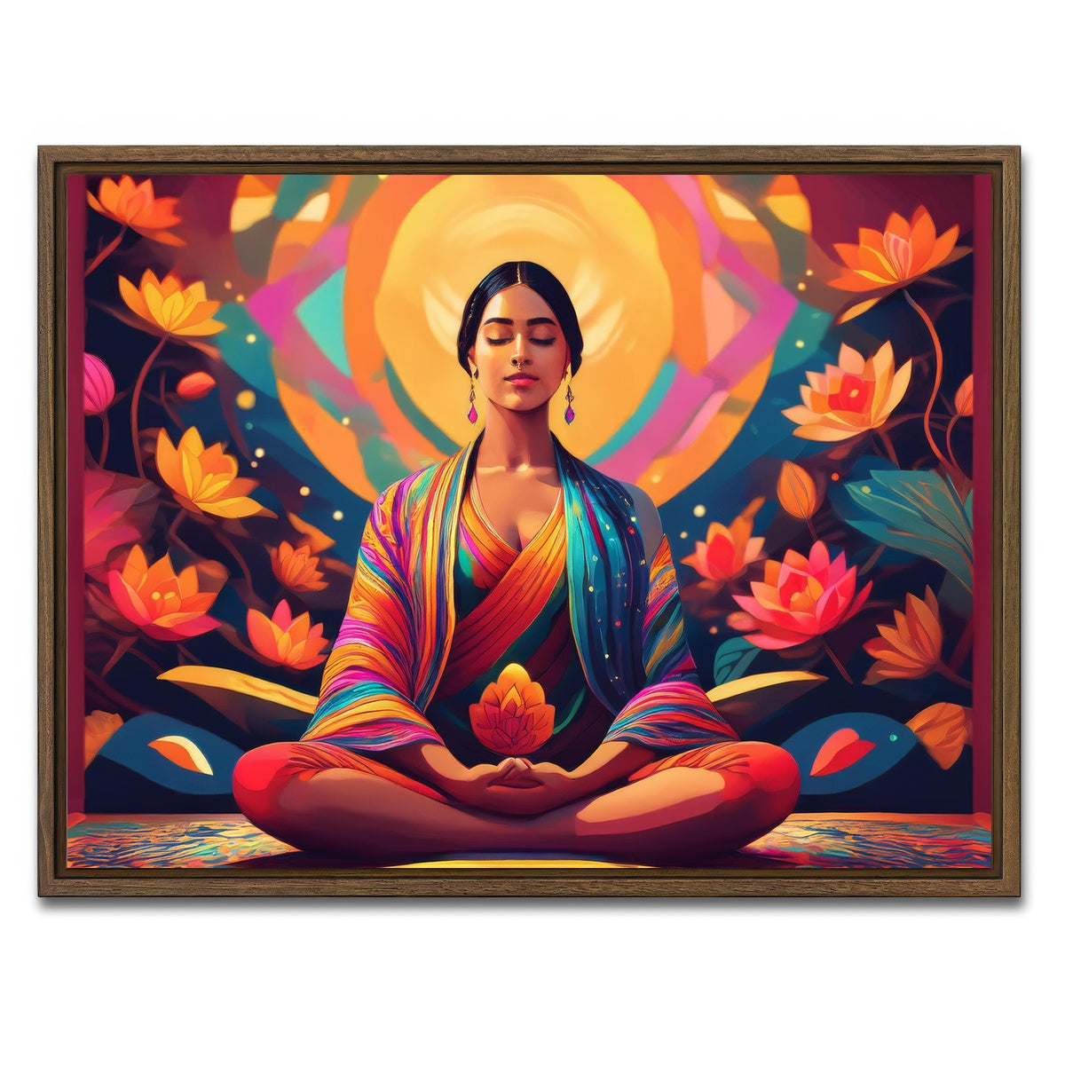 AUTO-MOCKUP WHITE | Meditating Mind | 1 Piece | Walnut Framed Canvas | group=4x3