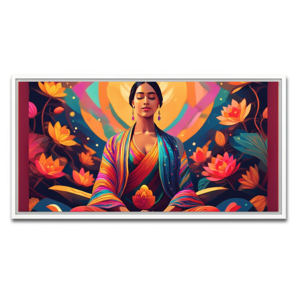 AUTO-MOCKUP WHITE | Meditating Mind | 1 Piece | White Framed Canvas | group=2x1