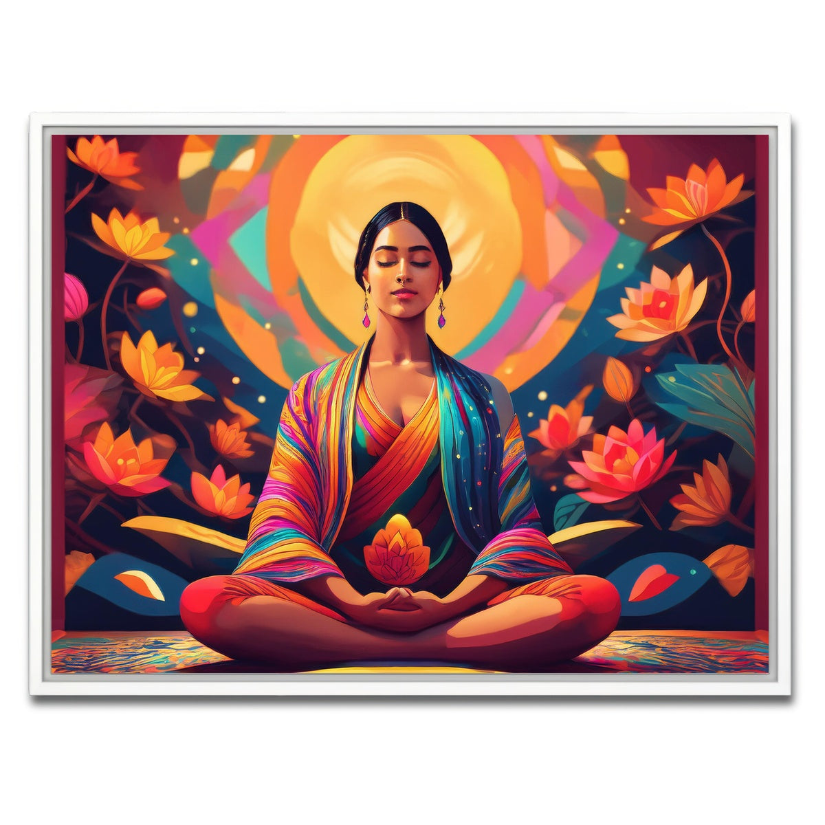 AUTO-MOCKUP WHITE | Meditating Mind | 1 Piece | White Framed Canvas | group=4x3