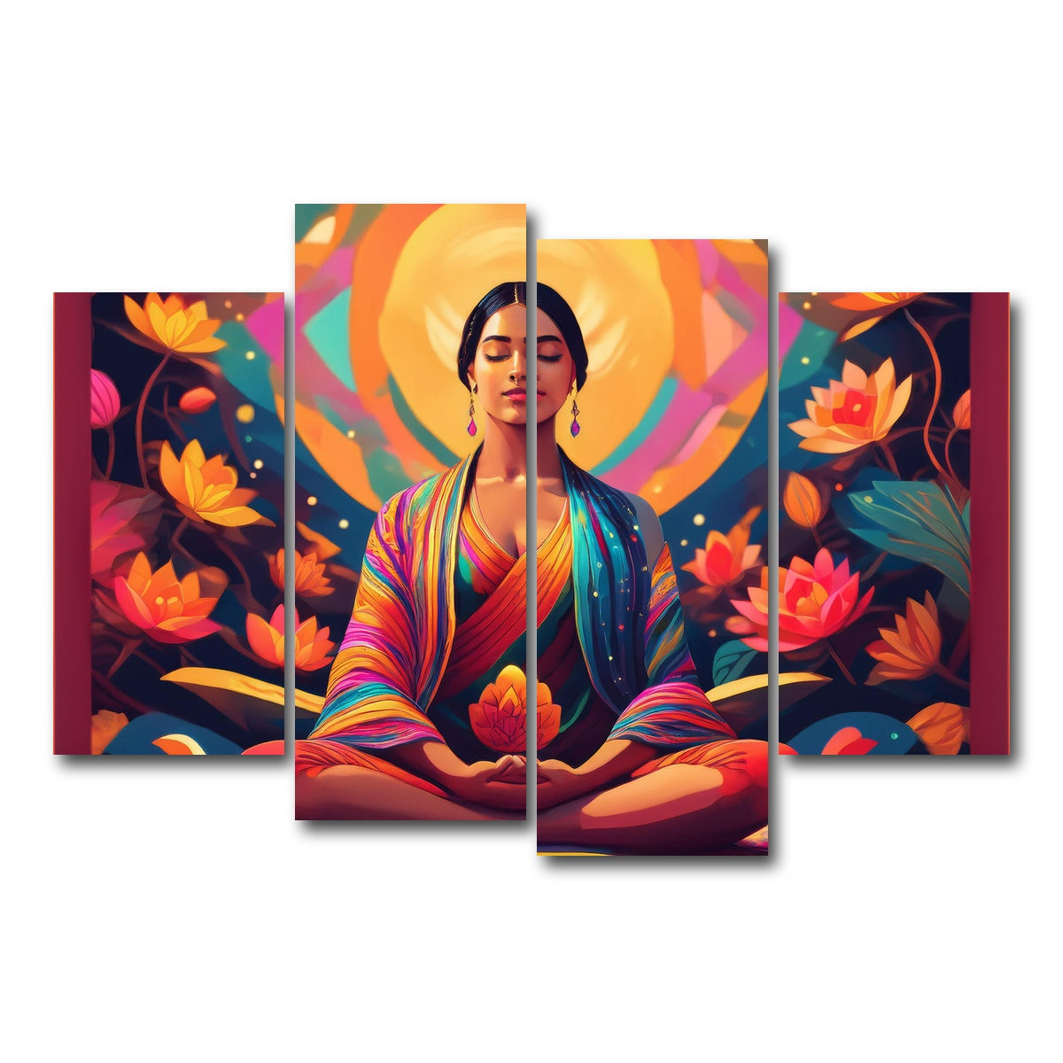 AUTO-MOCKUP WHITE | Meditating Mind | 4 Piece | Gallery Wrap Canvas | group=4_short