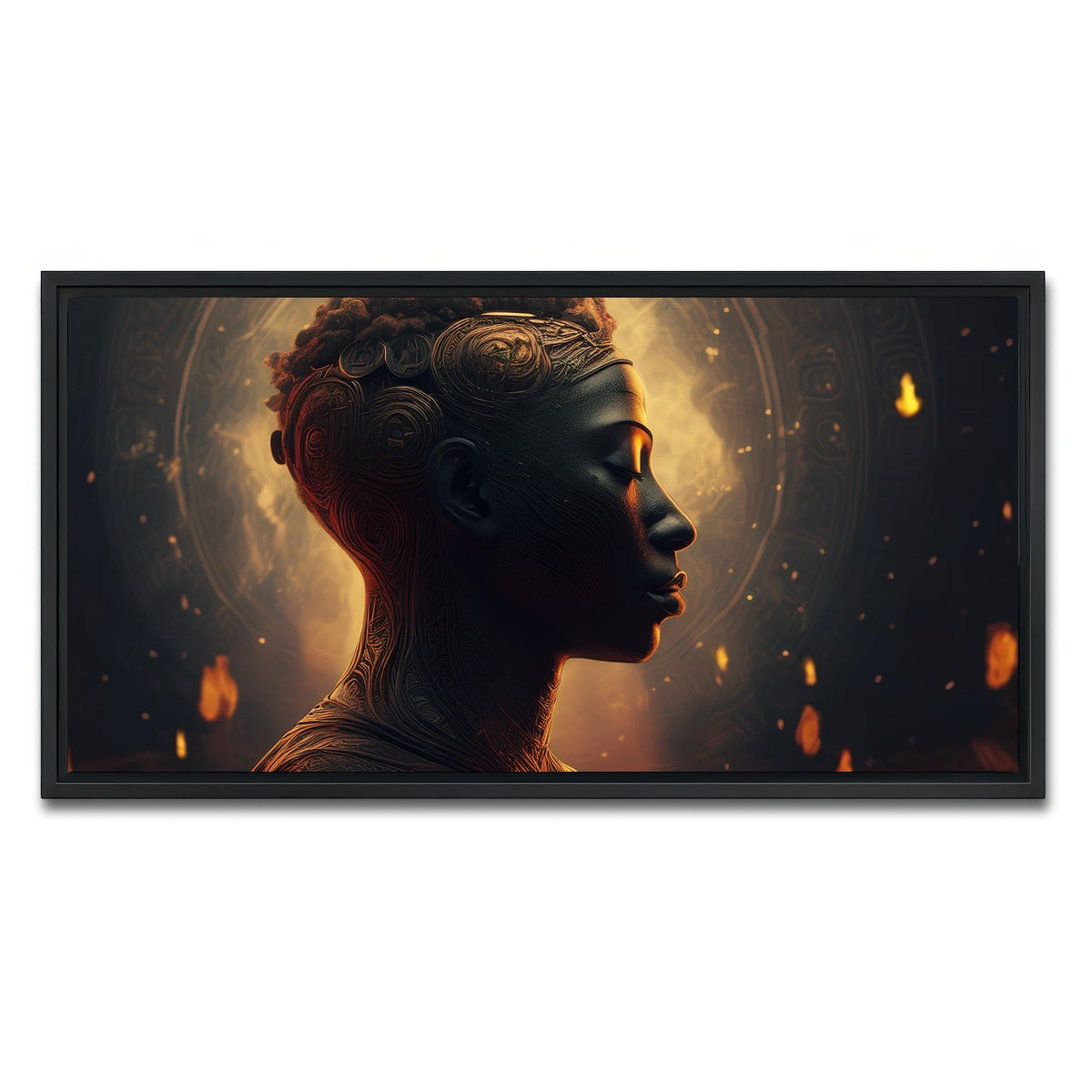 AUTO-MOCKUP WHITE | Meditating Soul | 1 Piece | Black Framed Canvas | group=2x1