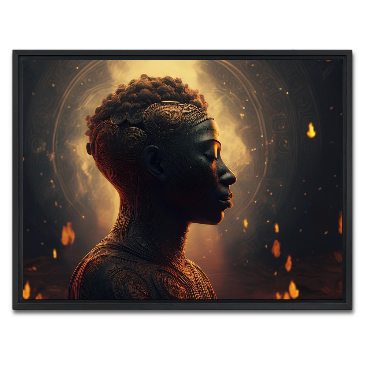 AUTO-MOCKUP WHITE | Meditating Soul | 1 Piece | Black Framed Canvas | group=4x3