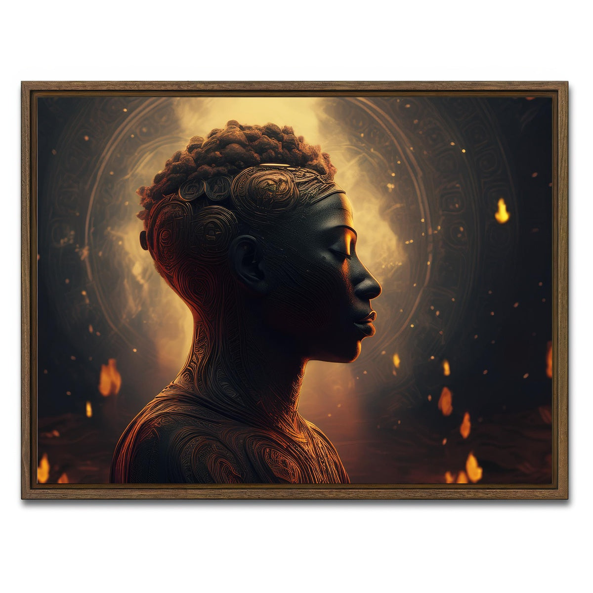 AUTO-MOCKUP WHITE | Meditating Soul | 1 Piece | Walnut Framed Canvas | group=4x3