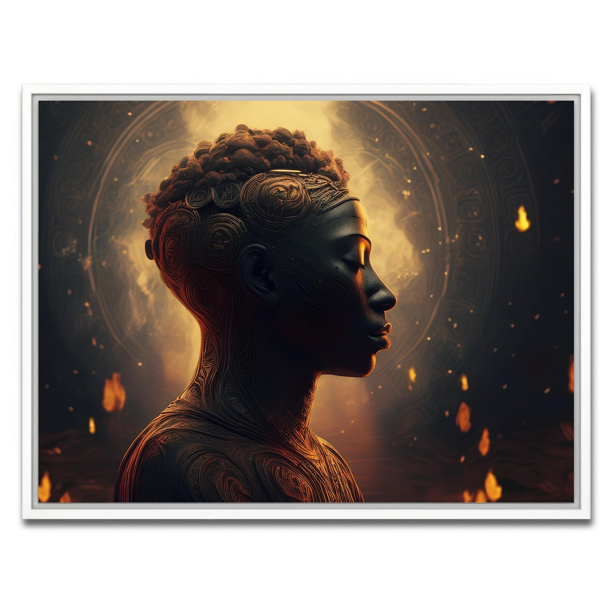 AUTO-MOCKUP WHITE | Meditating Soul | 1 Piece | White Framed Canvas | group=4x3