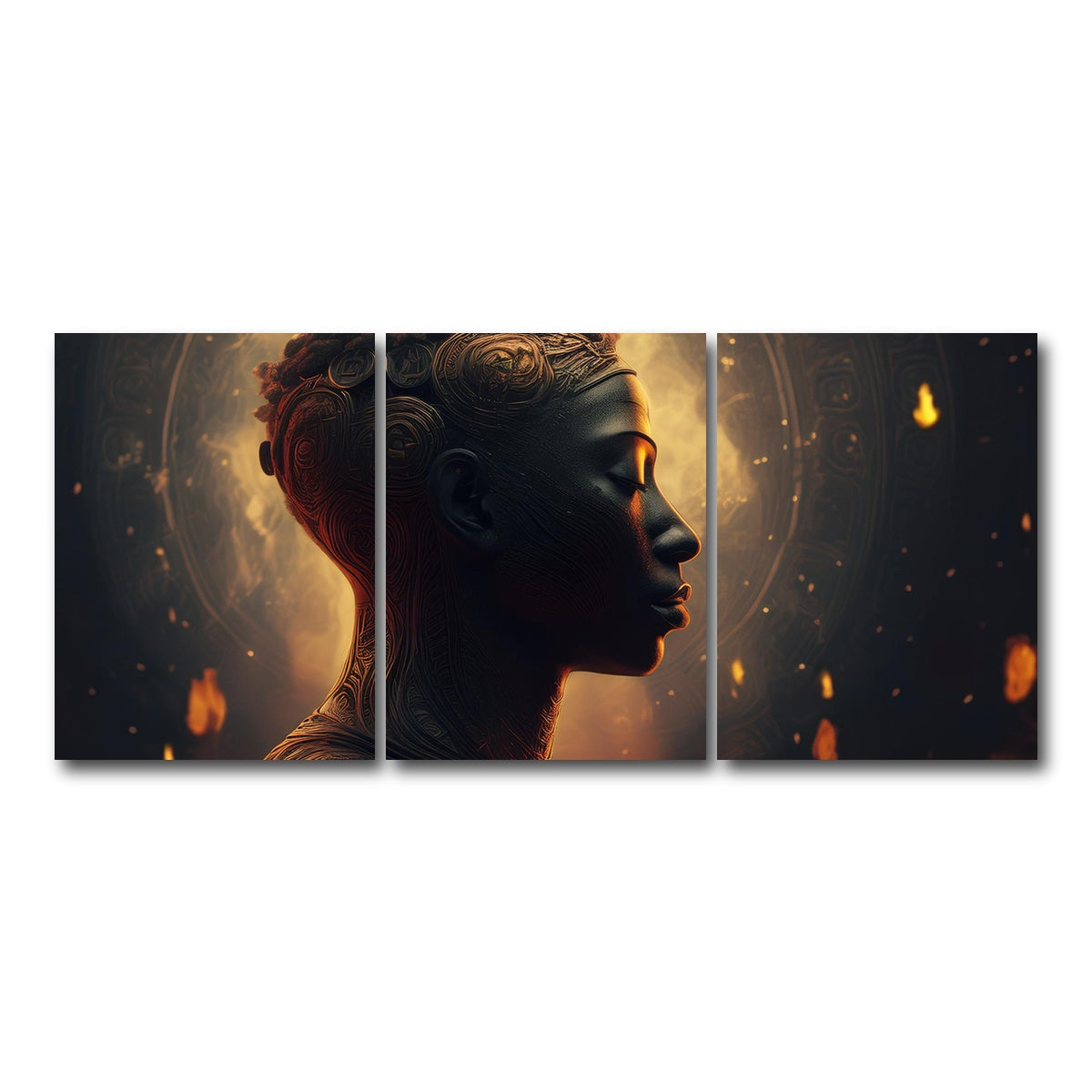 AUTO-MOCKUP WHITE | Meditating Soul | 3 Piece | Gallery Wrap Canvas | group=18x24