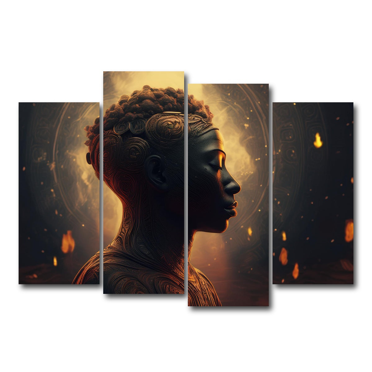 AUTO-MOCKUP WHITE | Meditating Soul | 4 Piece | Gallery Wrap Canvas | group=4_normal