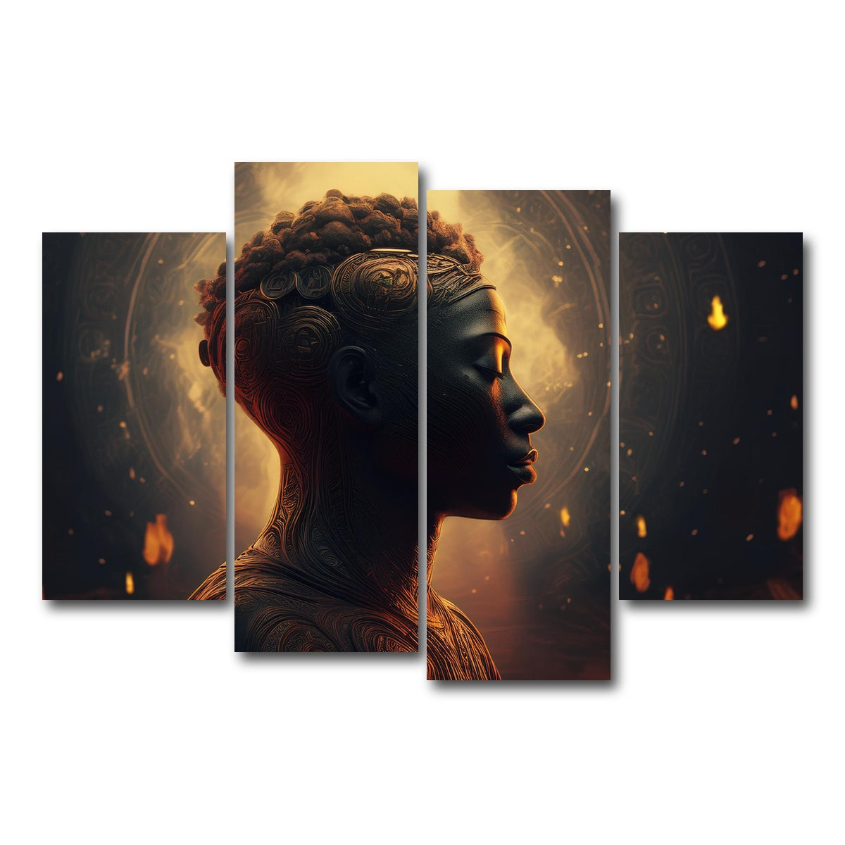 AUTO-MOCKUP WHITE | Meditating Soul | 4 Piece | Gallery Wrap Canvas | group=4_short