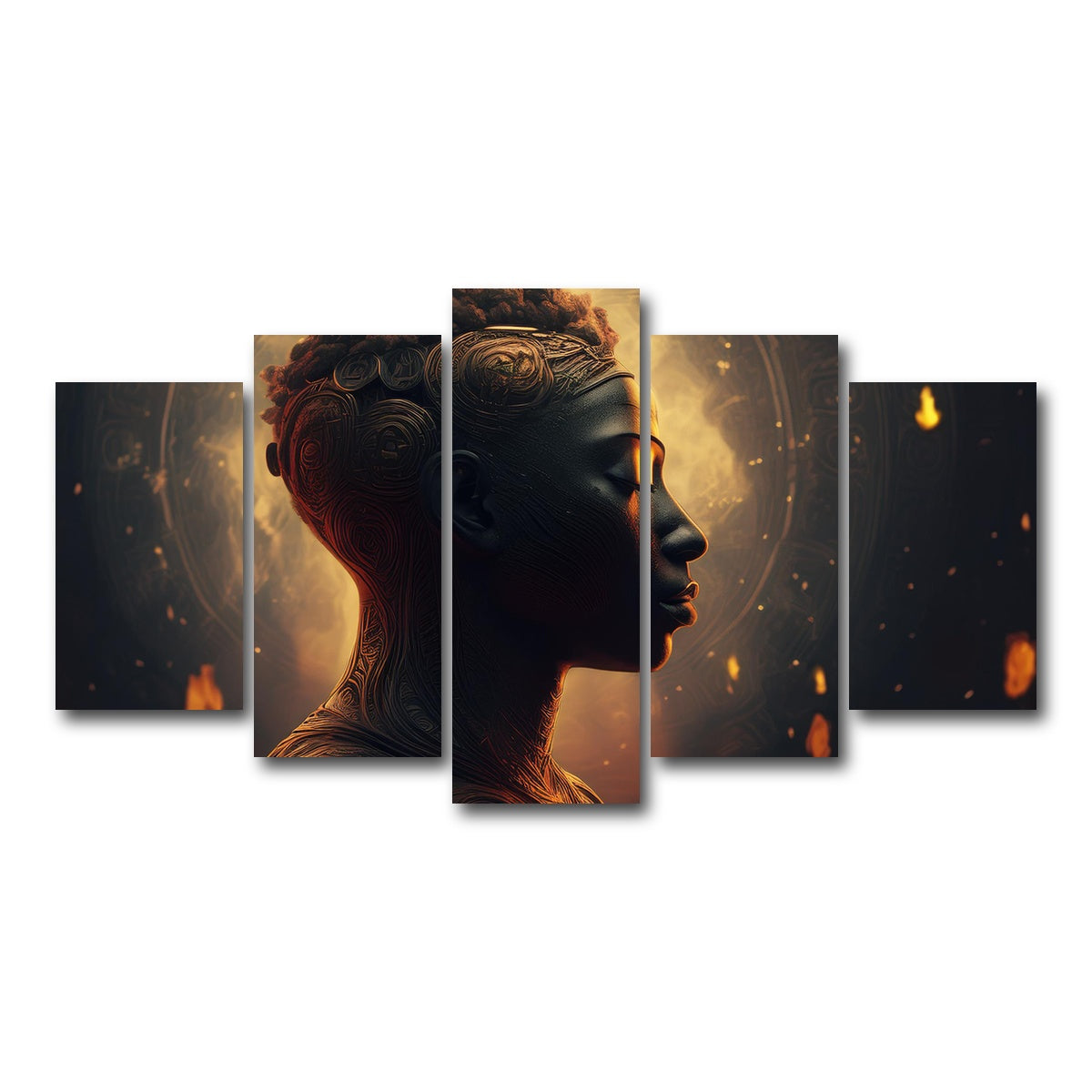 AUTO-MOCKUP WHITE | Meditating Soul | 5 Piece | Gallery Wrap Canvas | group=5_normal