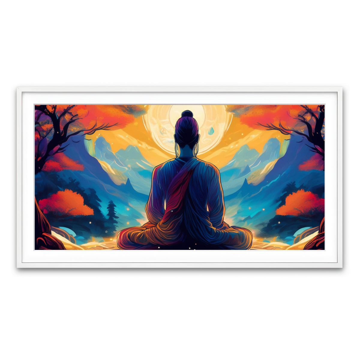 Framed Print 2x1 White