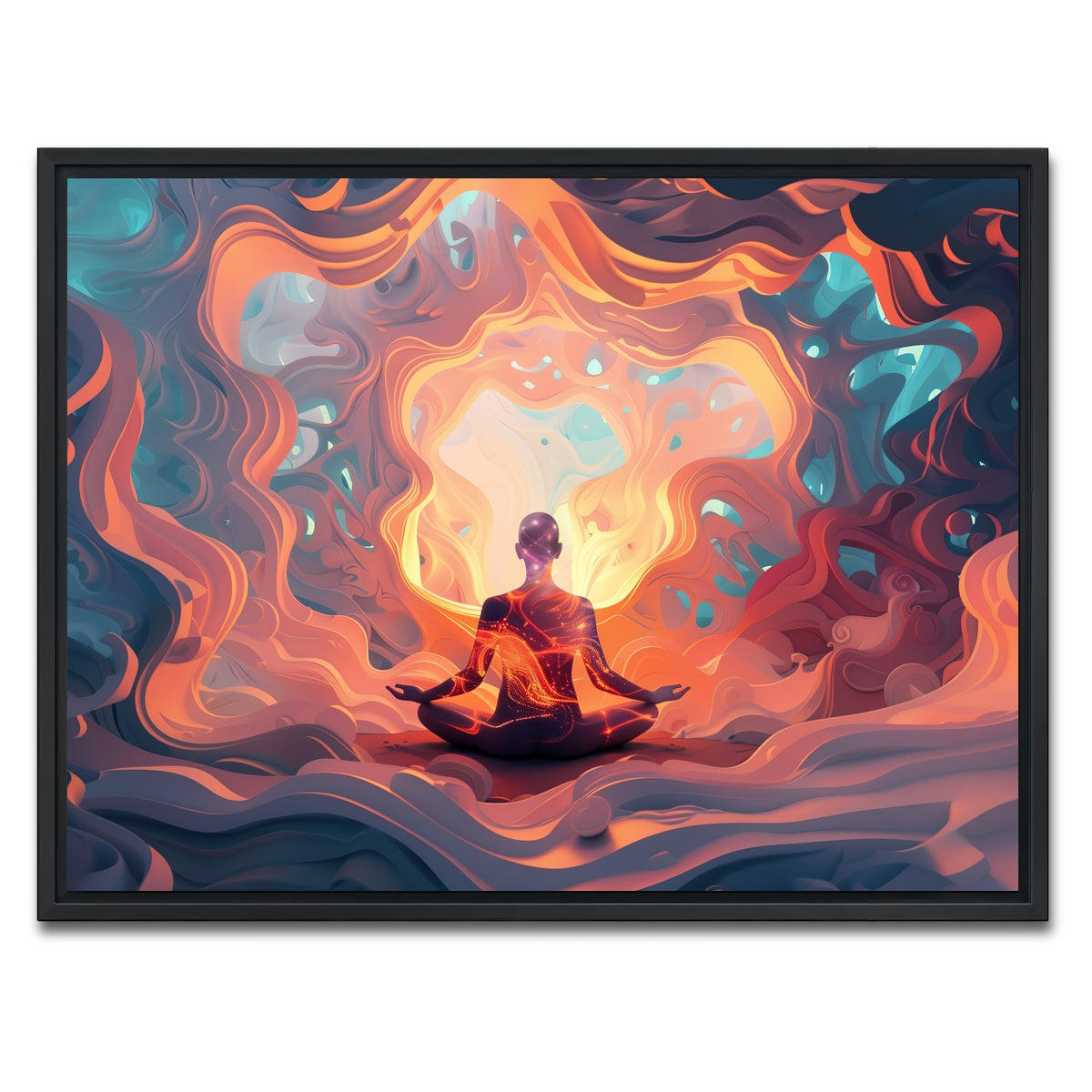 AUTO-MOCKUP WHITE | Meditation | 1 Piece | Black Framed Canvas | group=4x3