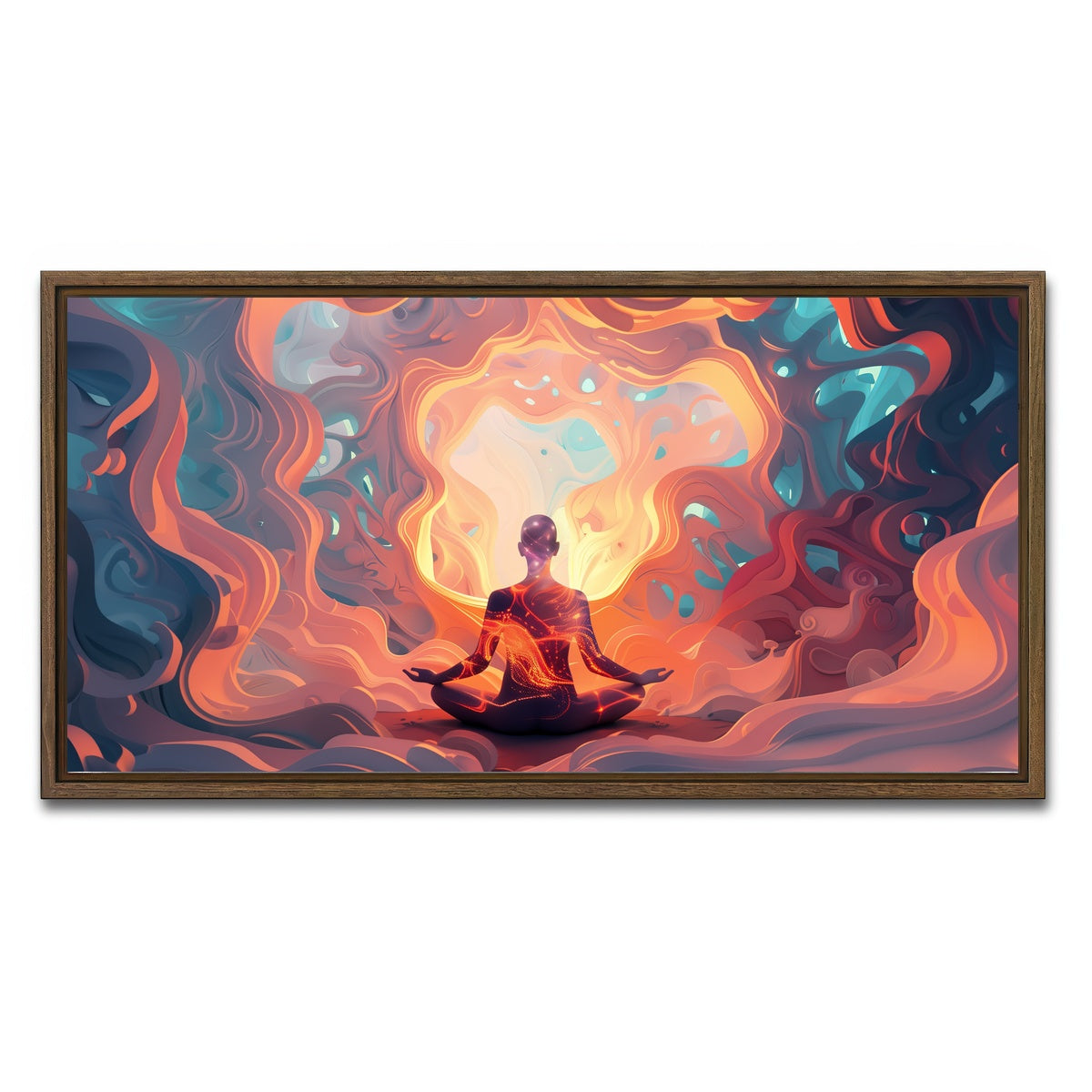 AUTO-MOCKUP WHITE | Meditation | 1 Piece | Walnut Framed Canvas | group=2x1