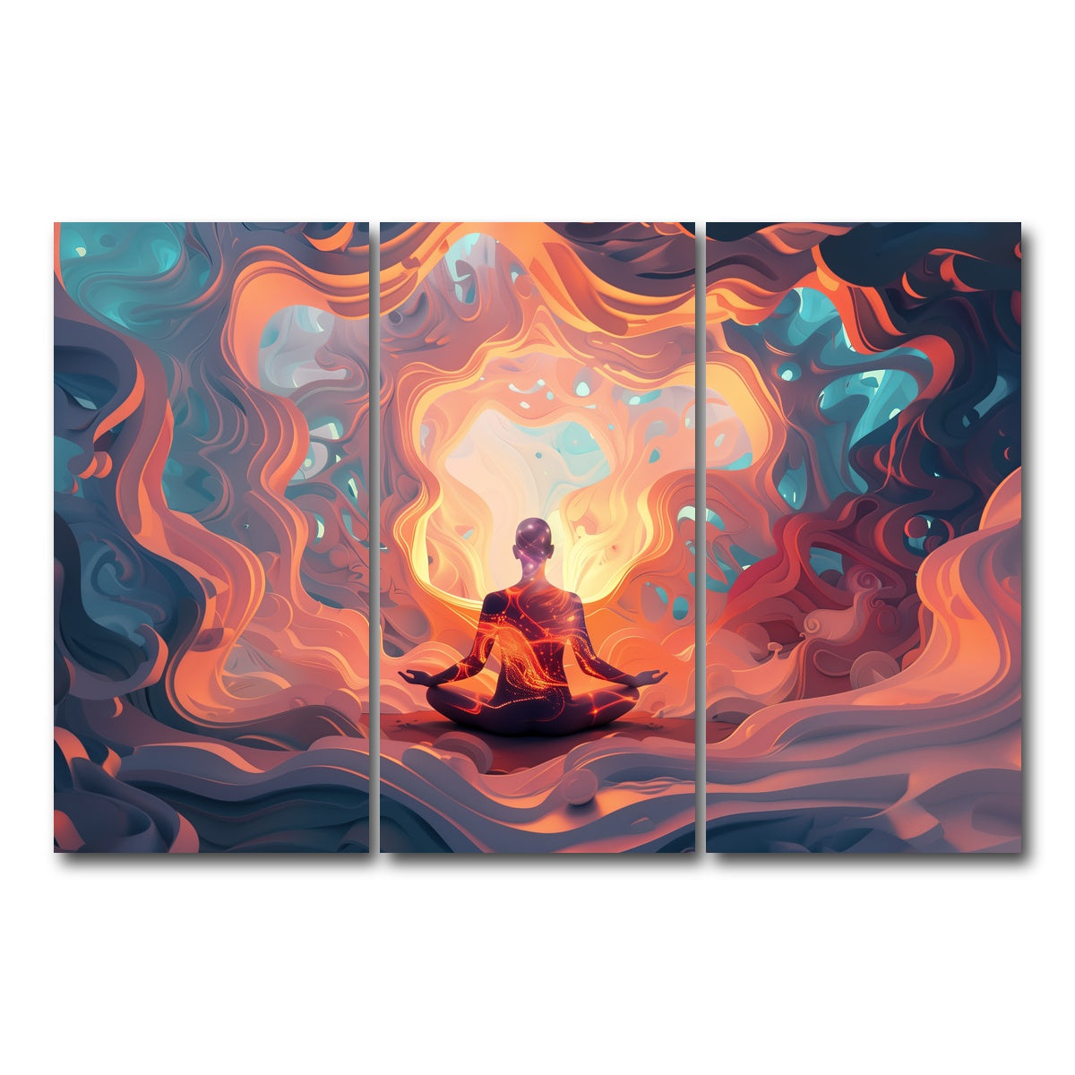 AUTO-MOCKUP WHITE | Meditation | 3 Piece | Gallery Wrap Canvas | group=12x24