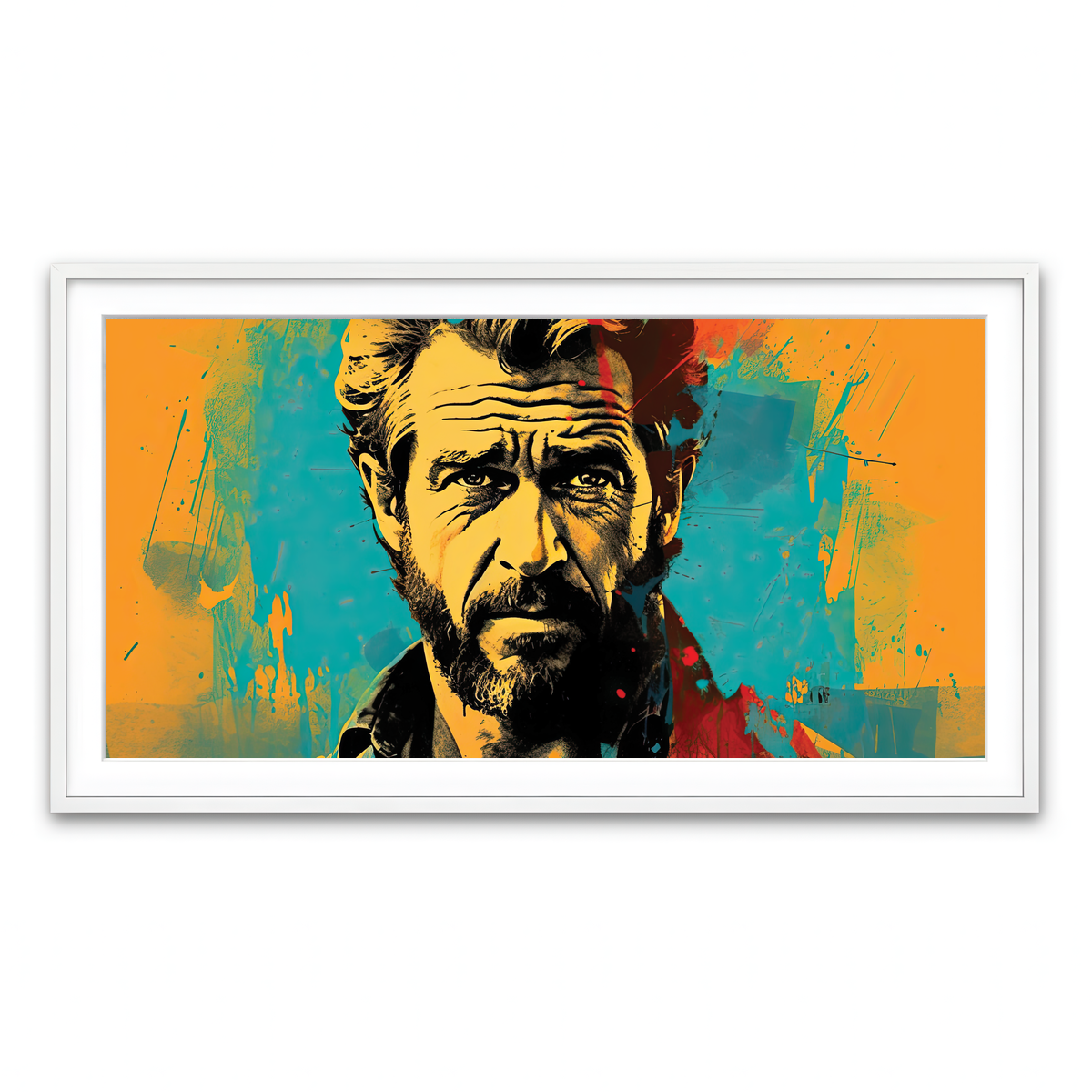 Framed Print 2x1 White