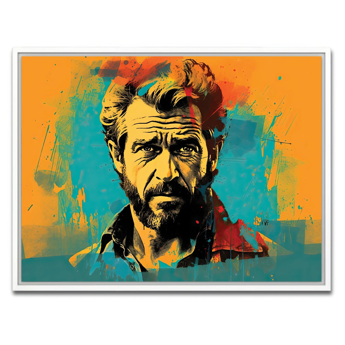 AUTO-MOCKUP WHITE | Mel Gibson II | 1 Piece | White Framed Canvas | group=4x3