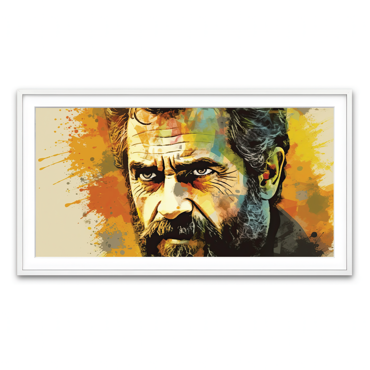 Framed Print 2x1 White