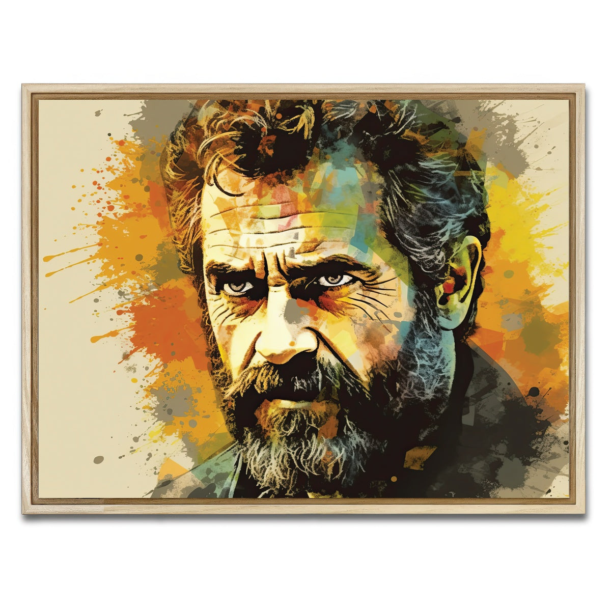 AUTO-MOCKUP WHITE | Mel Gibson I | 1 Piece | Natural Framed Canvas | group=4x3