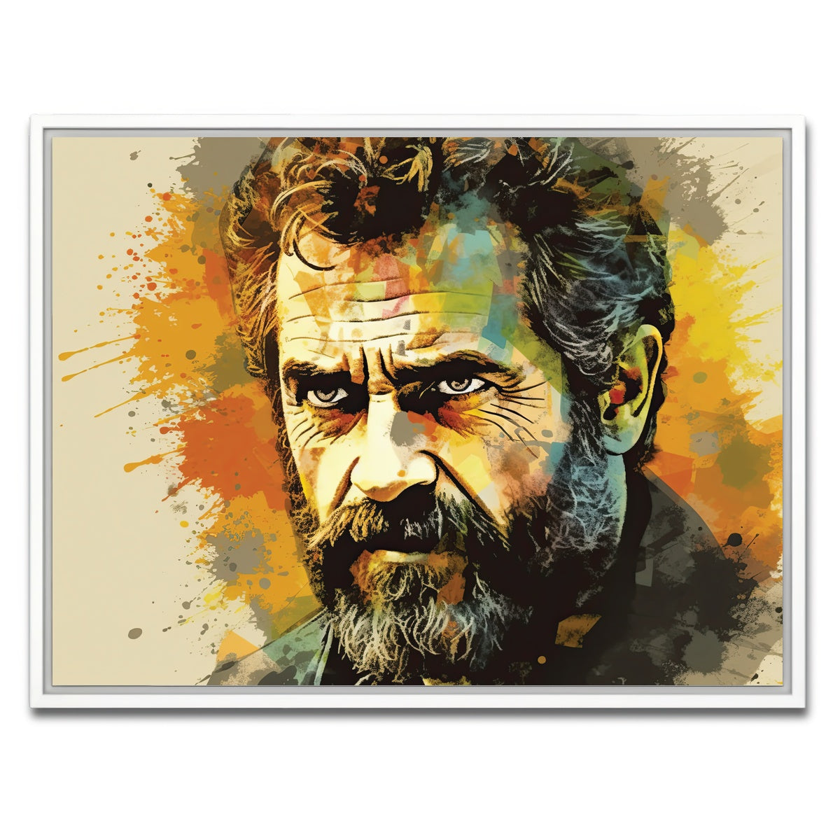 AUTO-MOCKUP WHITE | Mel Gibson I | 1 Piece | White Framed Canvas | group=4x3