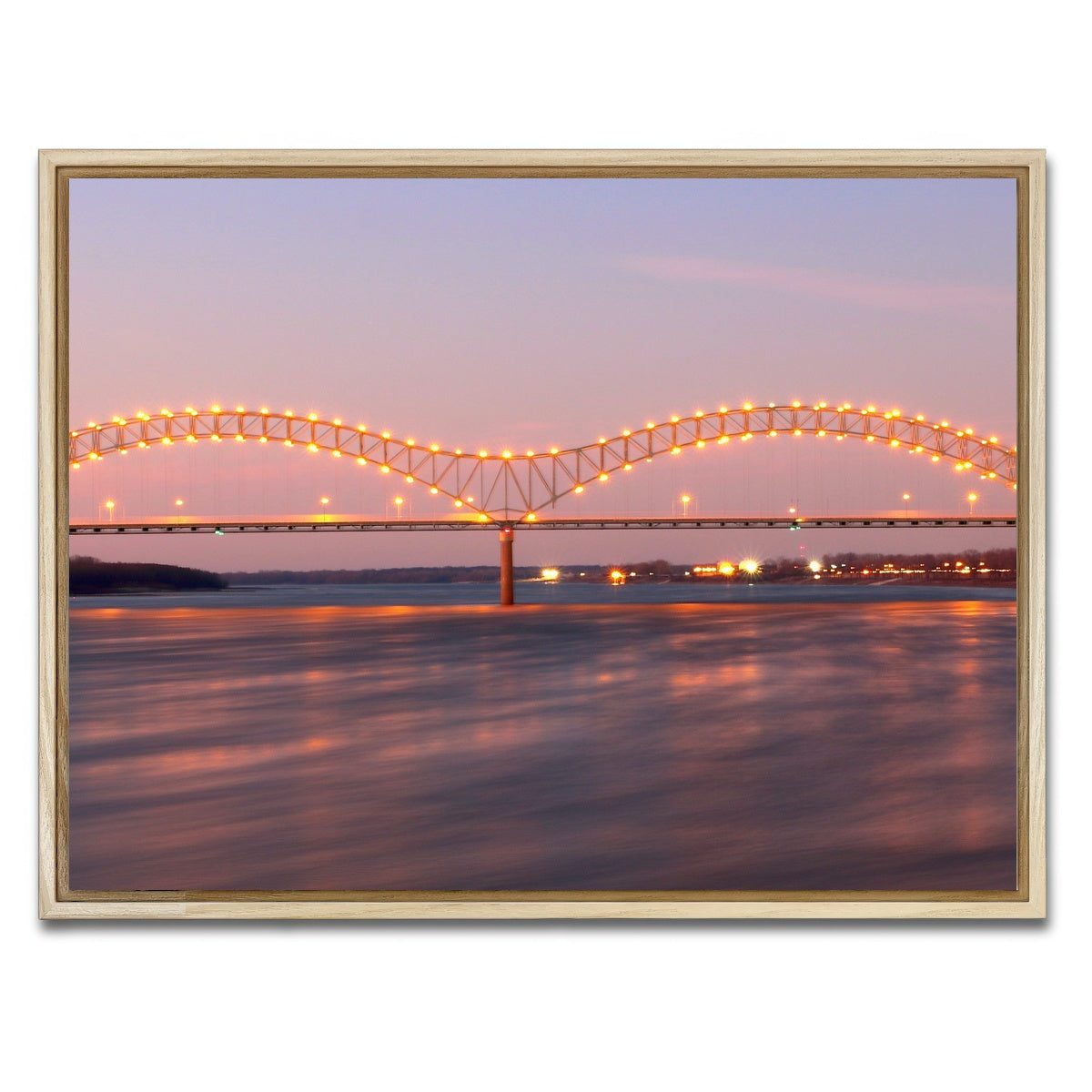 AUTO-MOCKUP WHITE | Memphis Arkansas Bridge | 1 Piece | Natural Framed Canvas | group=4x3
