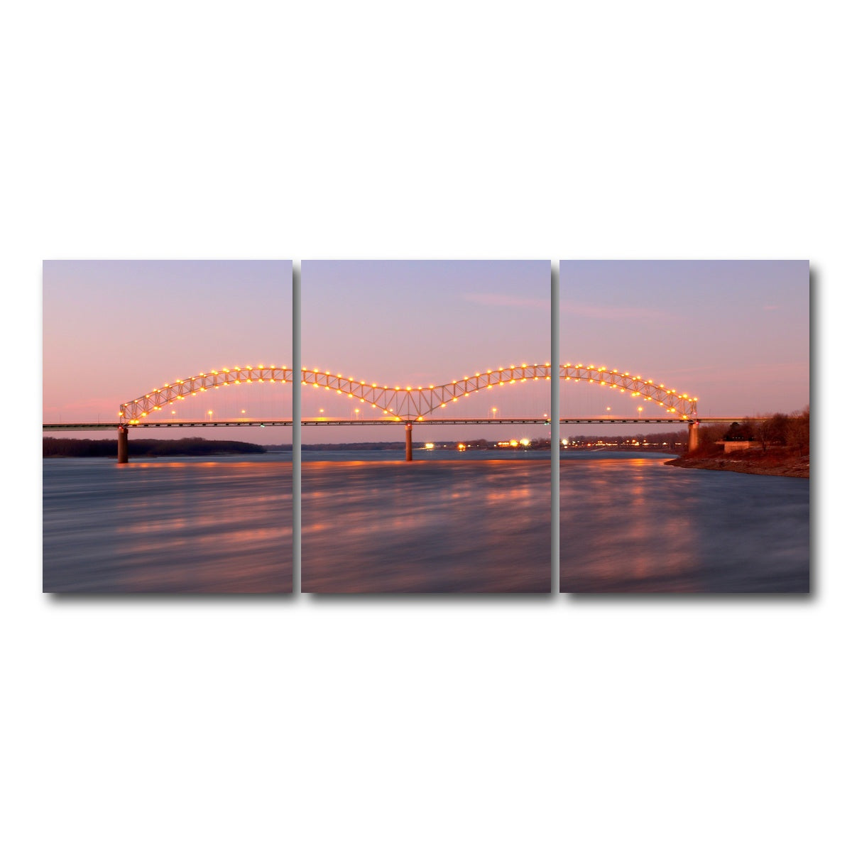 AUTO-MOCKUP WHITE | Memphis Arkansas Bridge | 3 Piece | Gallery Wrap Canvas | group=18x24