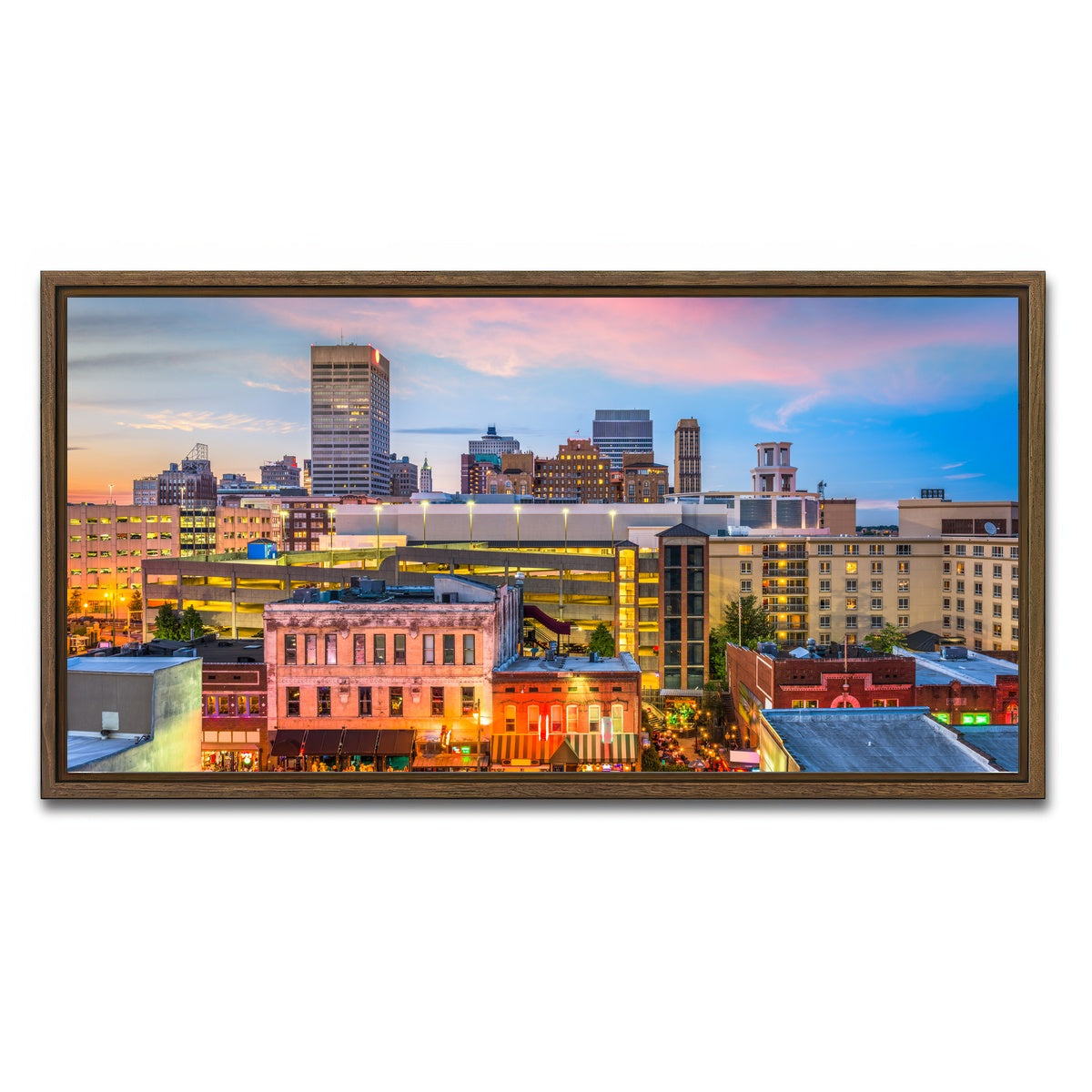 AUTO-MOCKUP WHITE | Memphis | 1 Piece | Walnut Framed Canvas | group=2x1