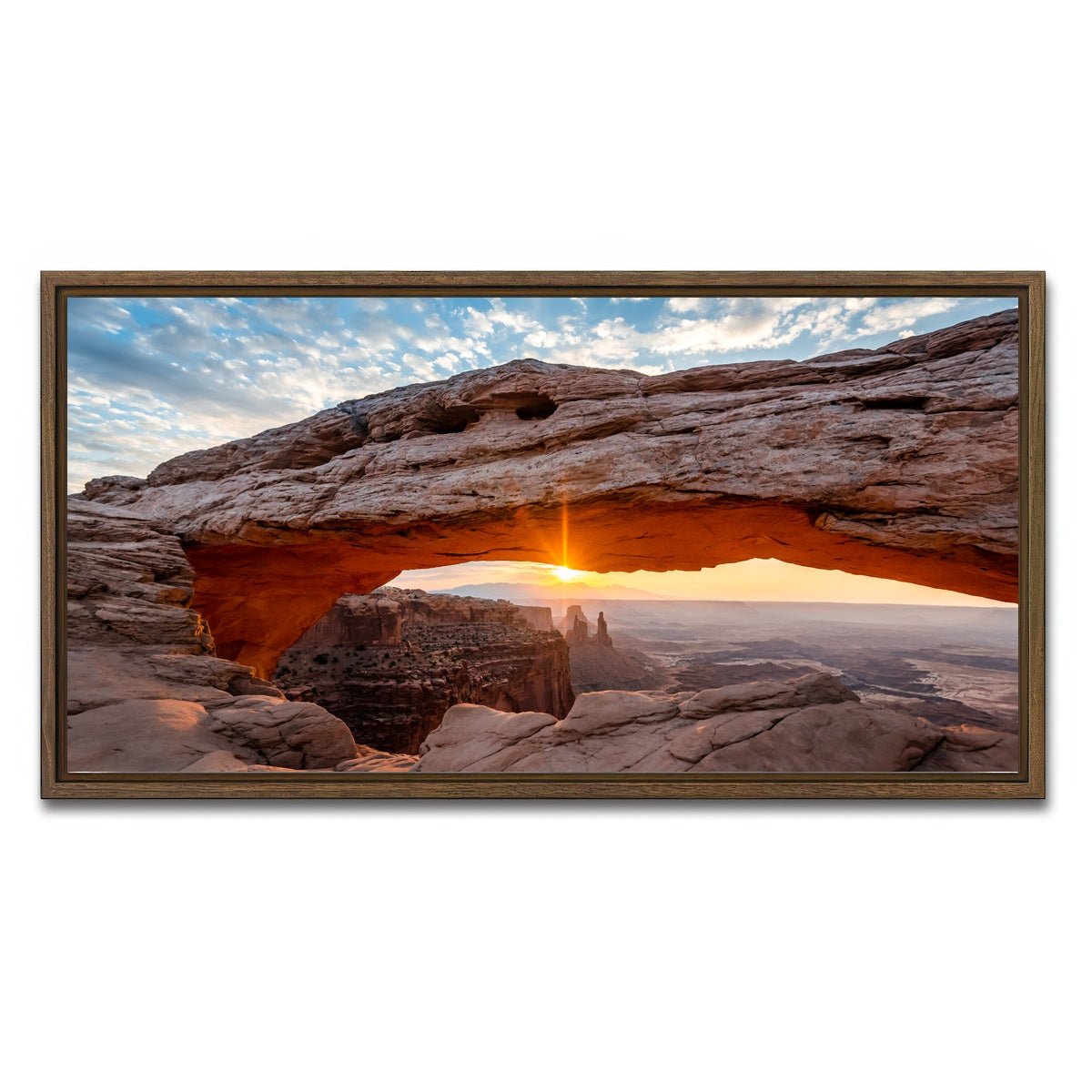 AUTO-MOCKUP WHITE | Mesa at Sunrise | 1 Piece | Walnut Framed Canvas | group=2x1