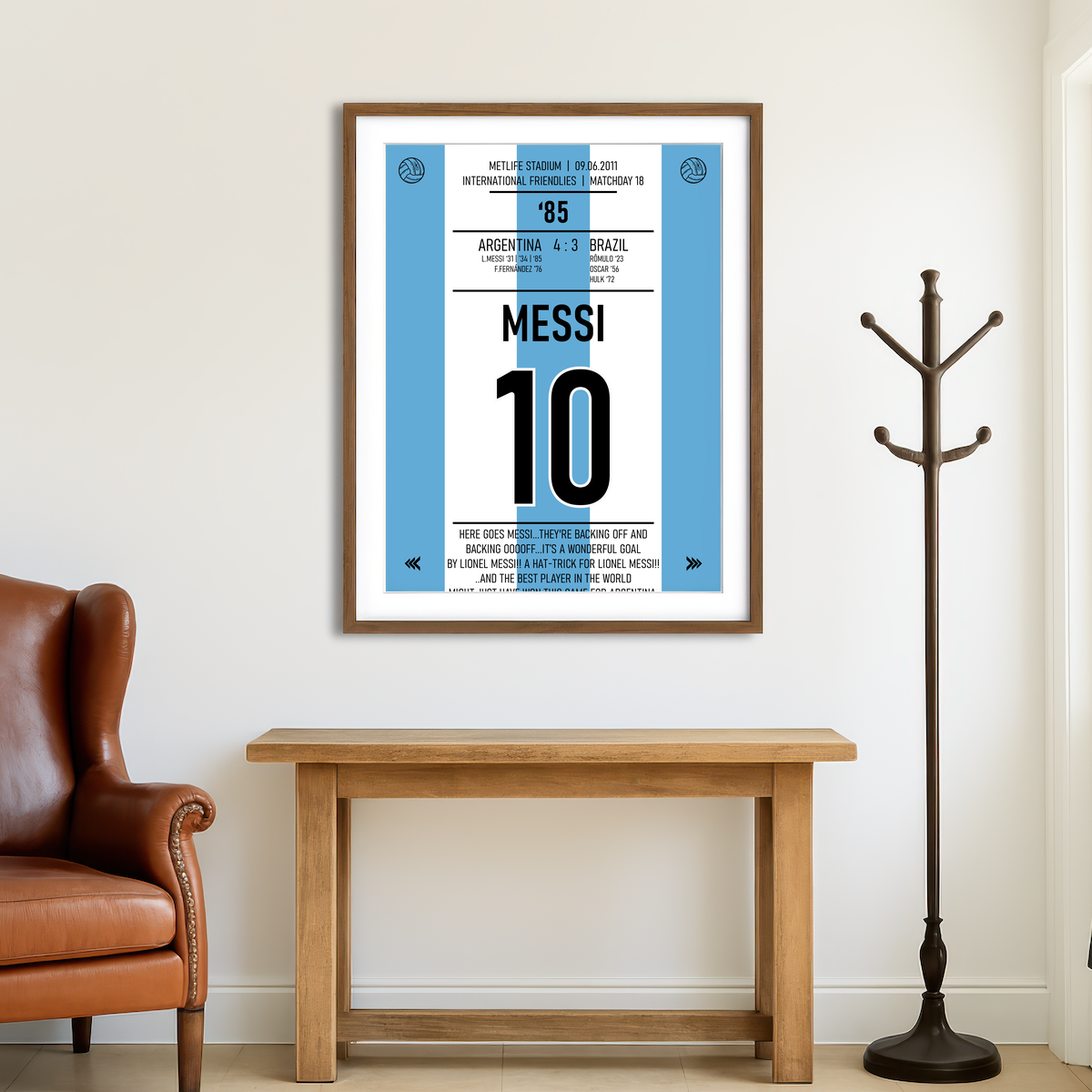 AUTO-MOCKUP ROOM | Messi Argentina Wall Art