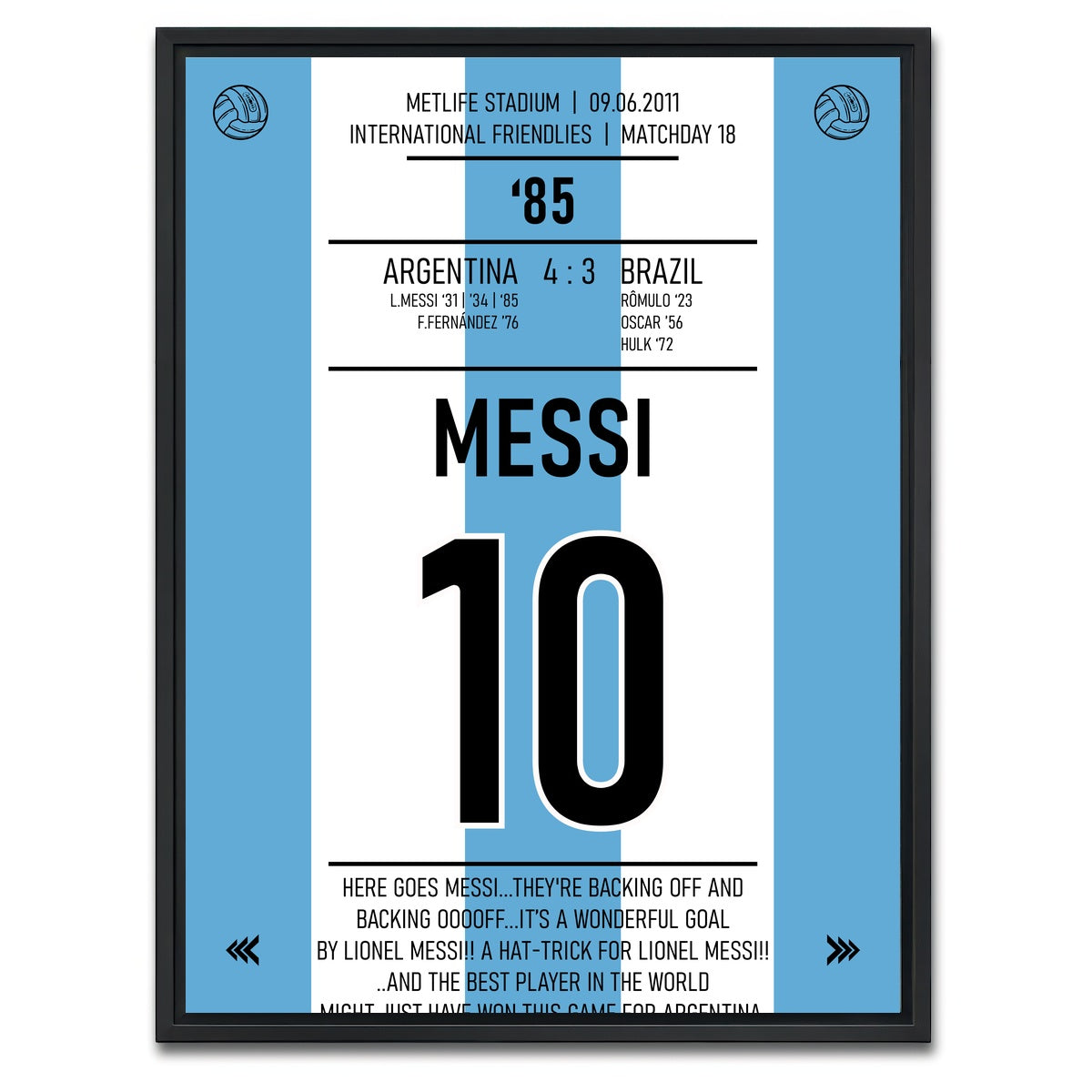 AUTO-MOCKUP WHITE | Messi Argentina | 1 Piece | Black Framed Canvas | group=3x4