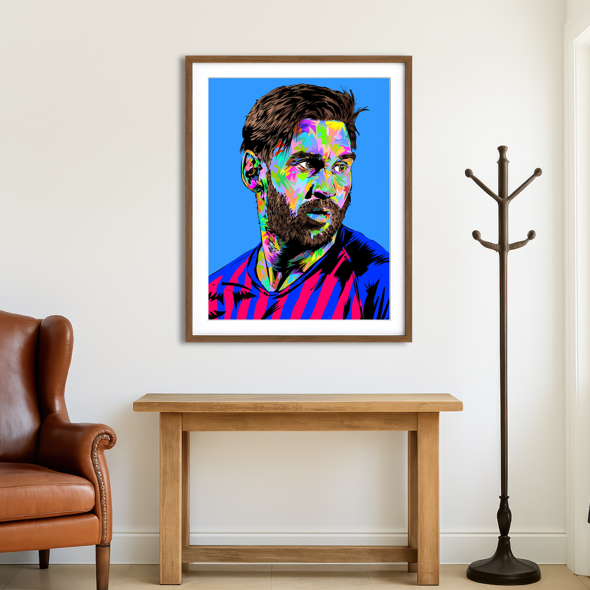 AUTO-MOCKUP ROOM | Messi in Blue Wall Art