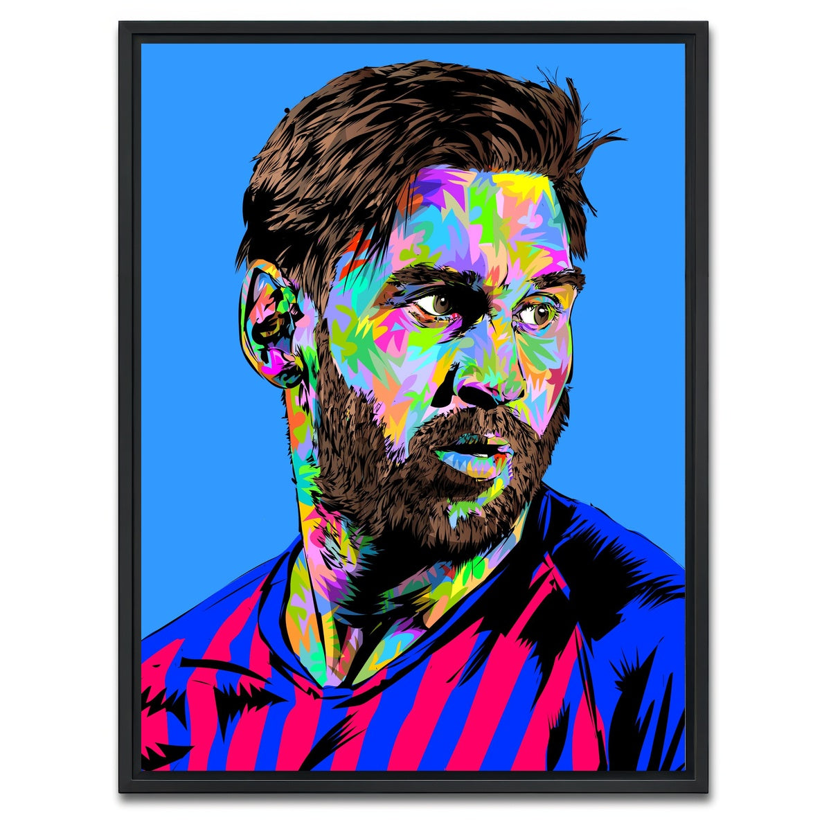 AUTO-MOCKUP WHITE | Messi In Blue | 1 Piece | Black Framed Canvas | group=3x4