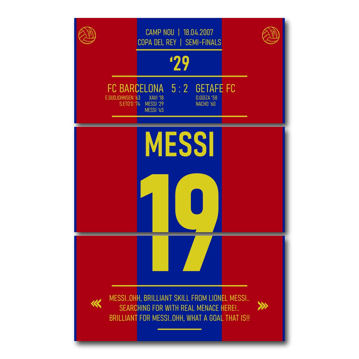 AUTO-MOCKUP WHITE | Messi | 3 Piece | Gallery Wrap Canvas | group=12x24_stacked