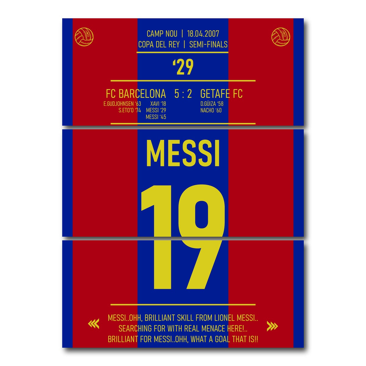 AUTO-MOCKUP WHITE | Messi | 3 Piece | Gallery Wrap Canvas | group=8x18_stacked